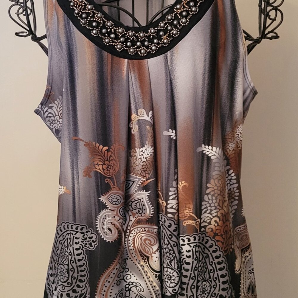 DRESSBARN Sleeveless Embellished Top